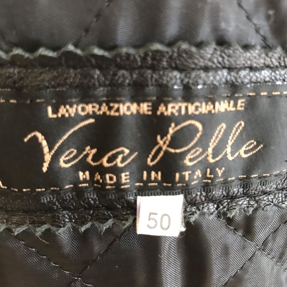 LAVORAZIONE ARTIGIANALE VERA PELLE ITALIAN LEATHER INSULATED COAT JACKET - Picture 3 of 7